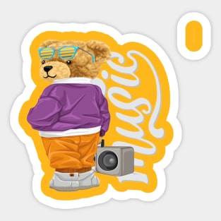 Music Lover  Bear Sticker